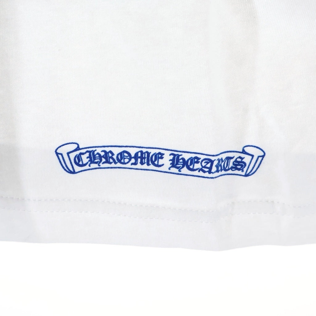 CHROME HEARTS(クロムハーツ) CH LS NECK LOGO ネックロゴプリント 袖ロゴ 長袖Tシャツ ロングスリーブカットソー ホワイト