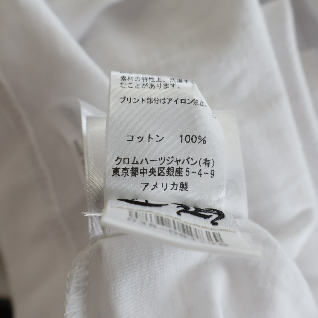 CHROME HEARTS(クロムハーツ) CH LS NECK LOGO ネックロゴプリント 袖ロゴ 長袖Tシャツ ロングスリーブカットソー ホワイト