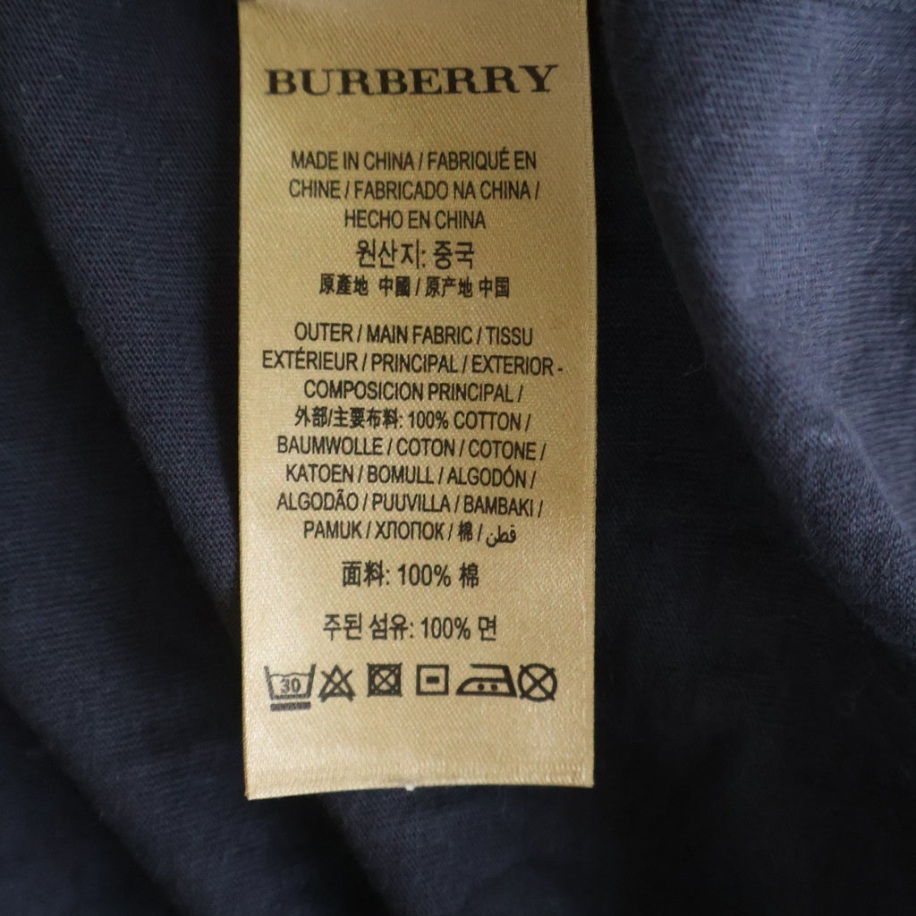 BURBERRY(バーバリー) フロントロゴ刺繍 クルーネック 半袖Tシャツ ネイビー 8002954/68E