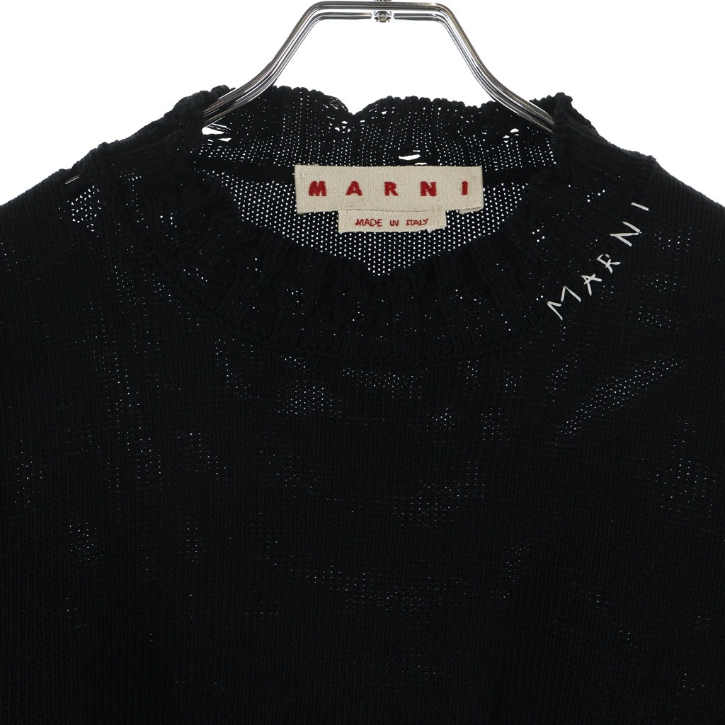 MARNI(マルニ) ダメージクルーネックニットセーター ブラック GCMG0210A0 UFC652