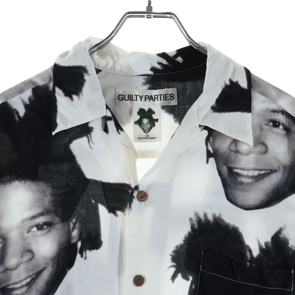WACKO MARIA(ワコマリア) JEAN MICHEL BASQUIAT S/S HAWAIIAN SHIRT ジャンミシェルバスキア ショートスリーブハワイアンシャツ 総柄 開襟 オープンカラー ブラック/ホワイト