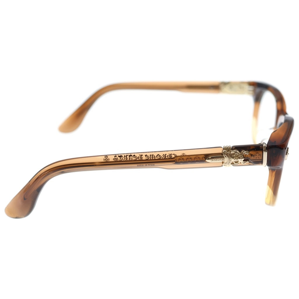 CHROME HEARTS(クロムハーツ) DOOABLE サイドダガー装飾 スクエア サングラス ブラウン/ゴールド