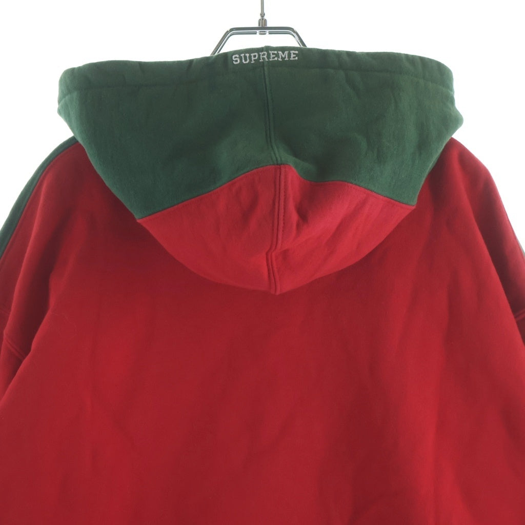 SUPREME(シュプリーム) S Logo Split Hooded Sweatshirt Sロゴ スプリットフーディー プルオーバーパーカー グリーン/レッド