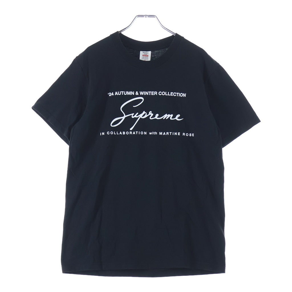 SUPREME(シュプリーム) 24AW ×MARTINE ROSE マーティンローズ フロントプリント クルーネック 半袖Tシャツ ブラック