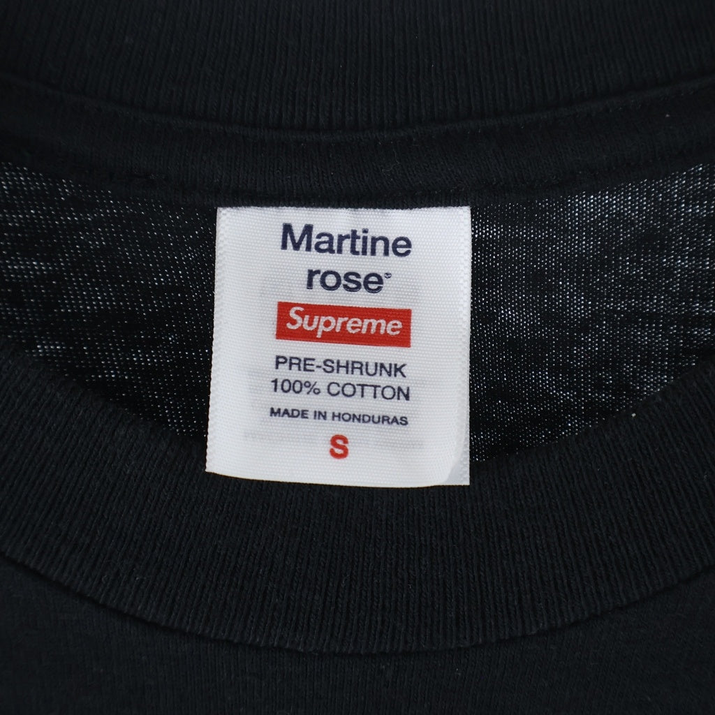 SUPREME(シュプリーム) 24AW ×MARTINE ROSE マーティンローズ フロントプリント クルーネック 半袖Tシャツ ブラック