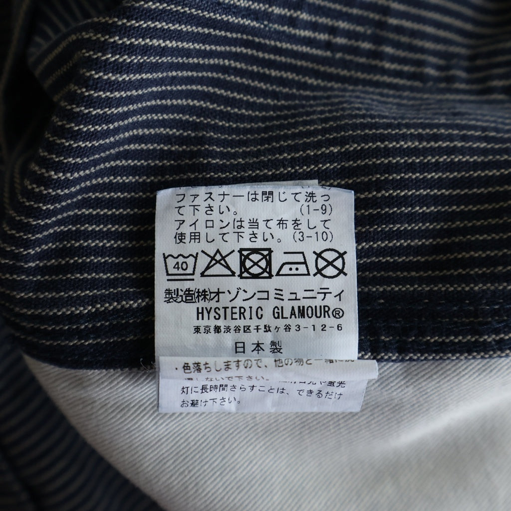 HYSTERIC GLAMOUR(ヒステリックグラマー) ペインターパンツ ワークパンツ ストライプ インディゴ 02261AP04
