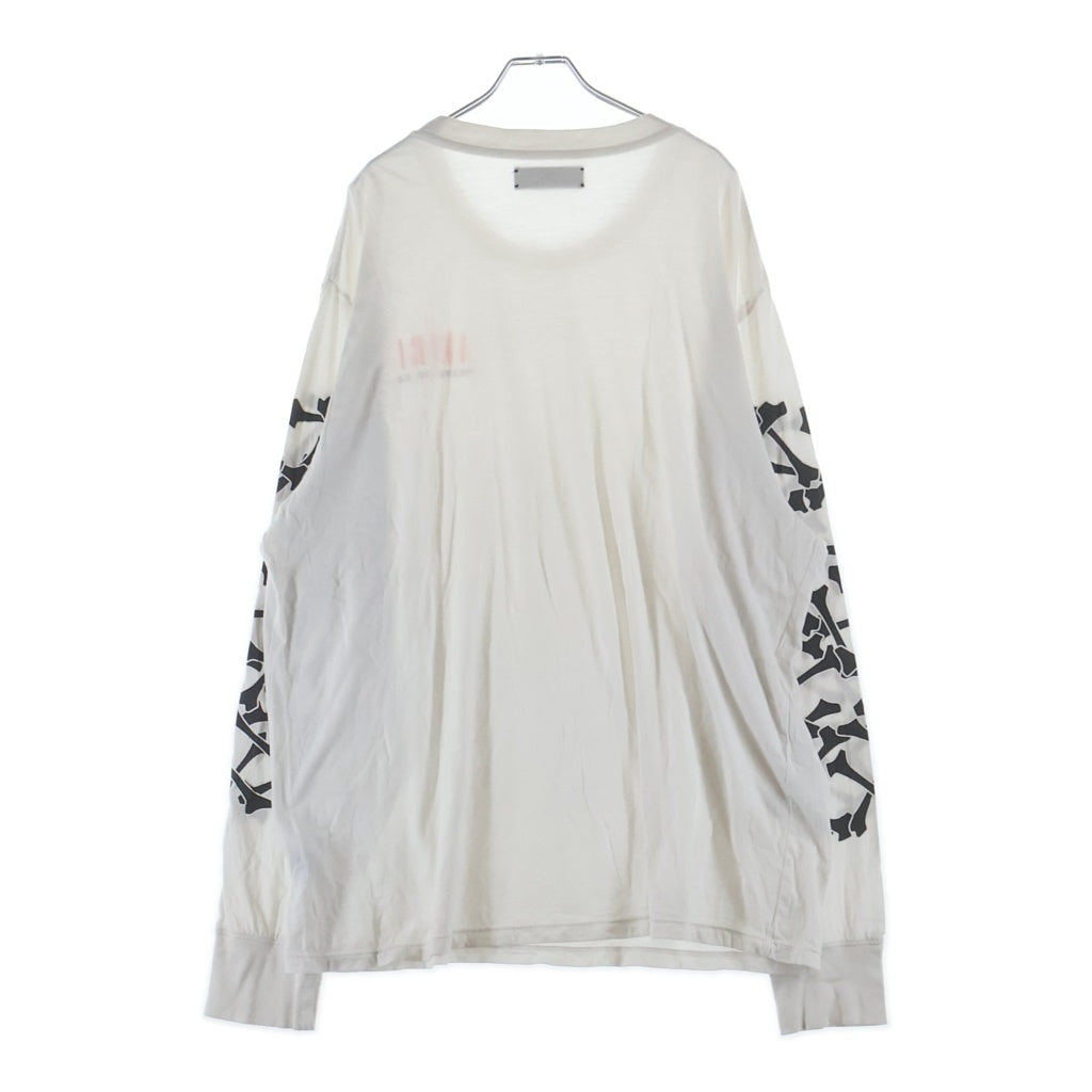 AMIRI(アミリ) 袖ボーンプリント クルーネック 長袖Tシャツ ホワイト