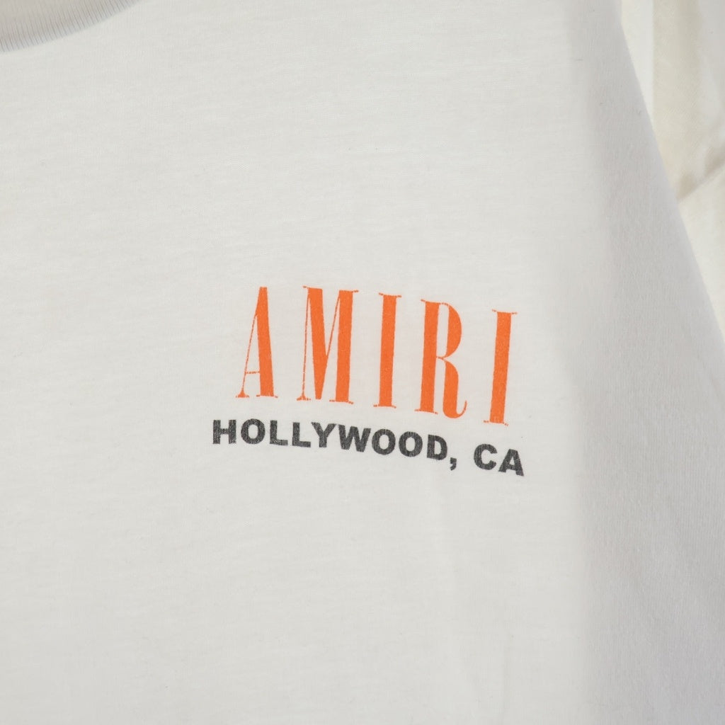 AMIRI(アミリ) 袖ボーンプリント クルーネック 長袖Tシャツ ホワイト