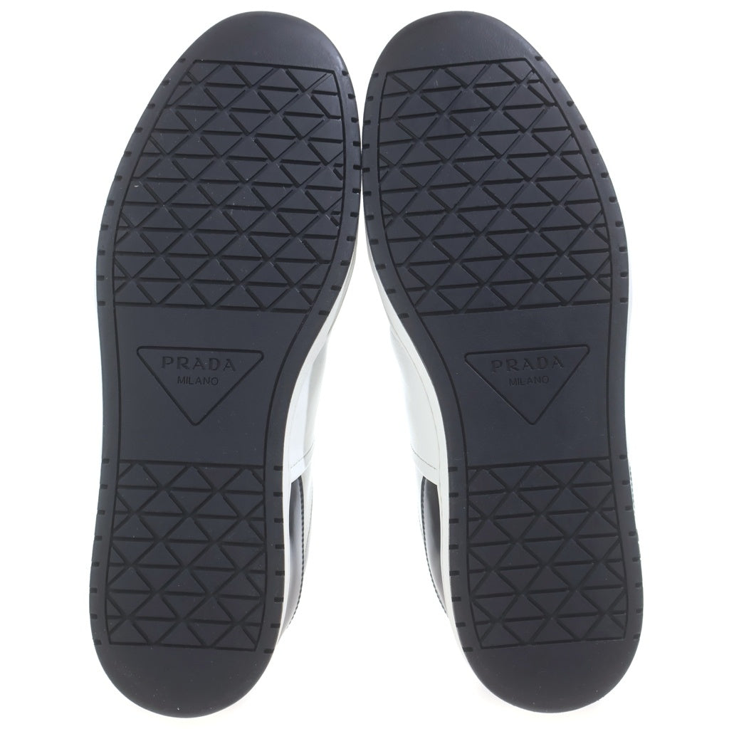 PRADA(プラダ) DOWNTOWN LEATHER SNEAKERS 2EE364 三角ロゴプレート レザー ローカットスニーカー ホワイト/ブラック