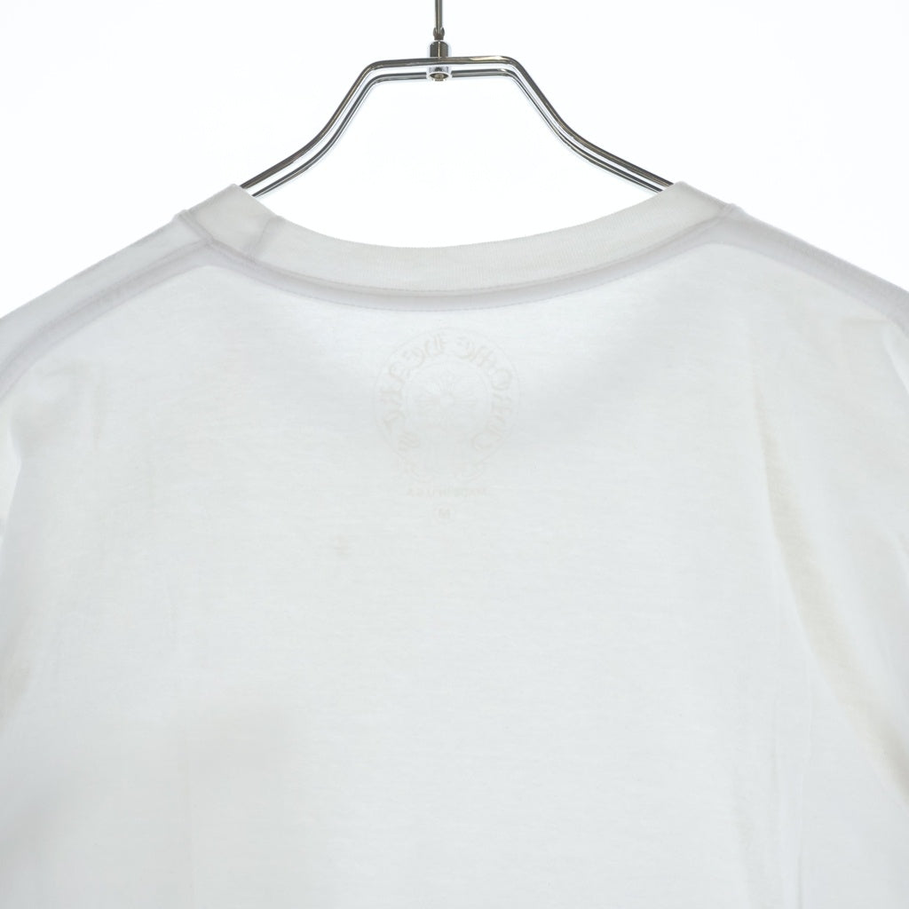CHROME HEARTS(クロムハーツ) Neck Logo S/S Tee ネックロゴプリント クルーネック 半袖Tシャツ カットソー ホワイト