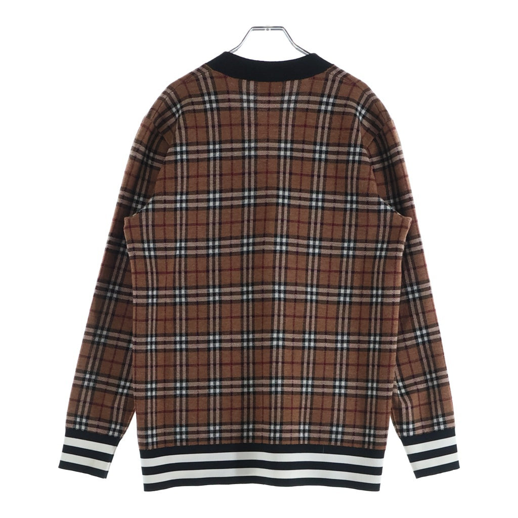 BURBERRY LONDON(バーバリーロンドン) ノバチェック柄 ウール 長袖カーディガン ブラウン 8050766/72B