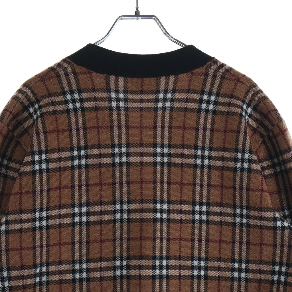BURBERRY LONDON(バーバリーロンドン) ノバチェック柄 ウール 長袖カーディガン ブラウン 8050766/72B