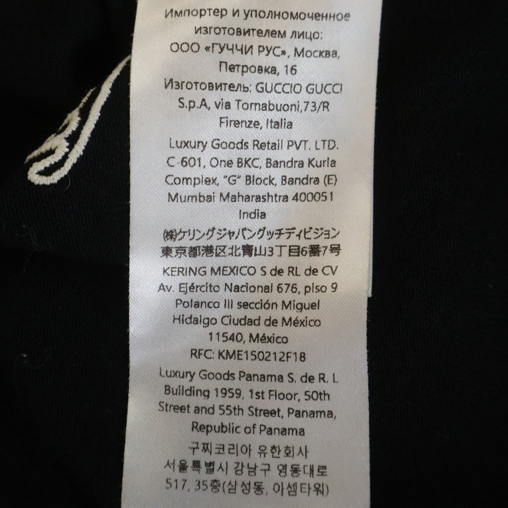 GUCCI(グッチ) 24SS Script Logo Embroidery Tee ロゴ刺繍 クルーネック半袖Tシャツ ブラック 788072 XJGJ0 レディース