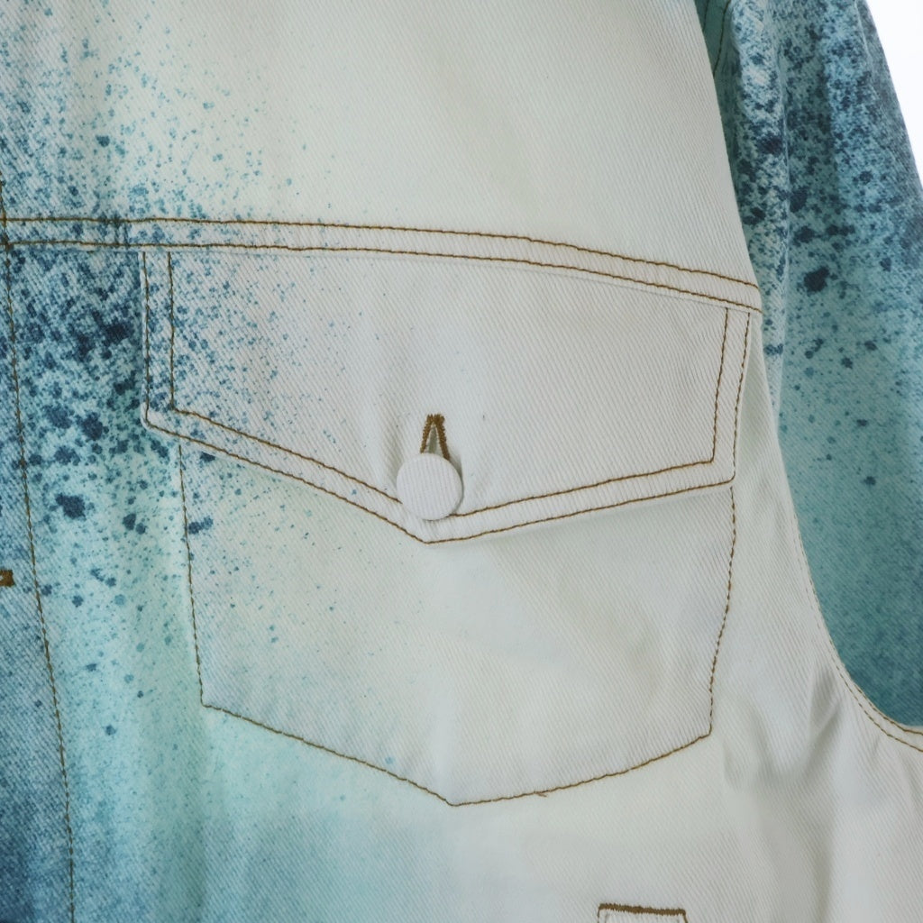 LOUIS VUITTON(ルイヴィトン) 23SS スプレーモノグラムデニムトラッカージャケット ホワイト/ブルー RM231M U14 HOA10W