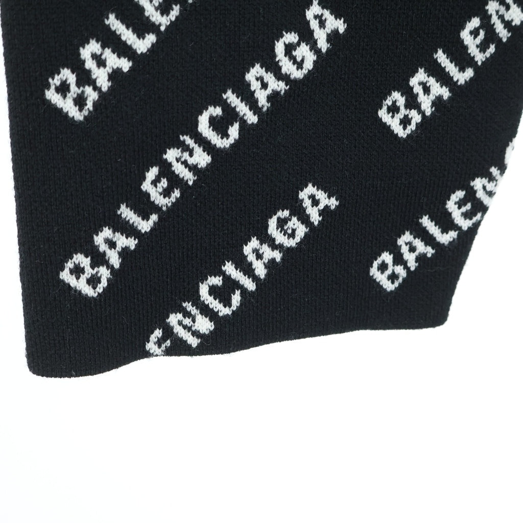 BALENCIAGA(バレンシアガ) ロゴ総柄 ニットカーディガン ブラック RI58 7I9649 TI660