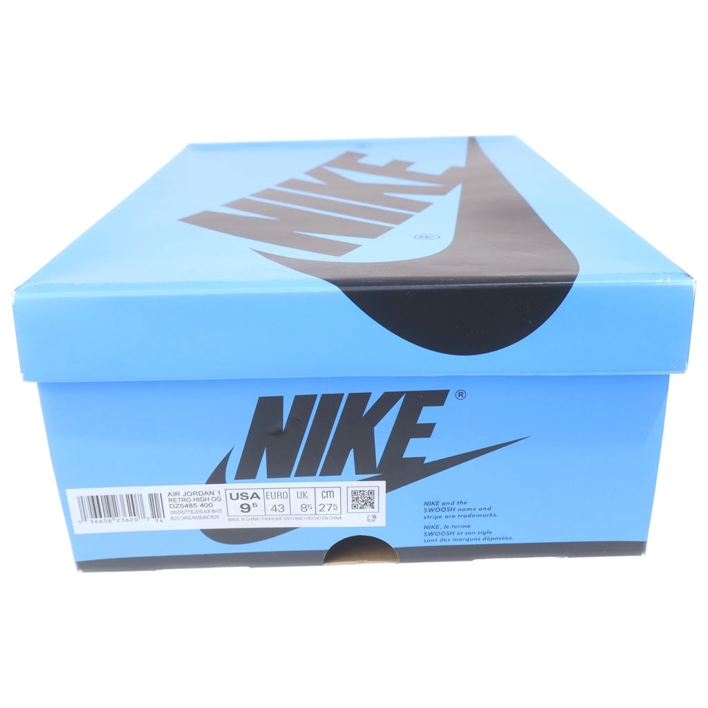 NIKE(ナイキ) AIR JORDAN 1 RETRO HI OG UNIVERSITY BLUE UNC TOE エアジョーダン ユーエヌシートゥ ハイカットスニーカー ブルー US9.5/27.5cm DZ5485-400