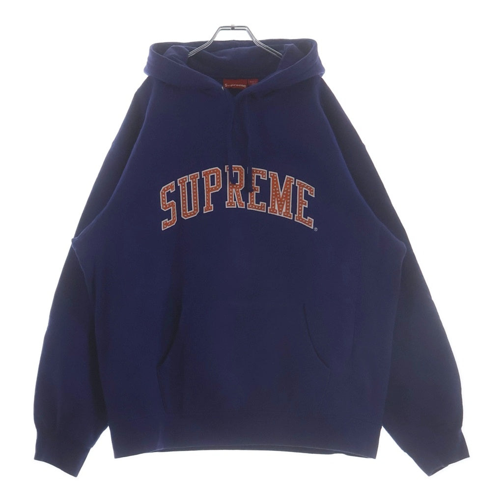 SUPREME(シュプリーム) 22SS Stars Arc Hooded Sweatshirt スターズアーチロゴスタッズ プルオーバーパーカー ブルー