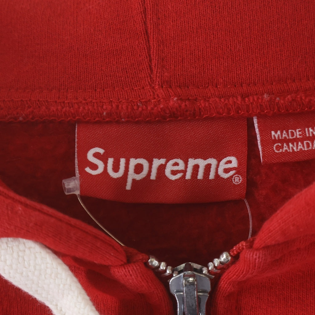 SUPREME(シュプリーム) 22AW Small Box Drawcord Zip Up Hooded Sweatshirt スモールボックスロゴ ドローコード付きジップアップパーカー レッド