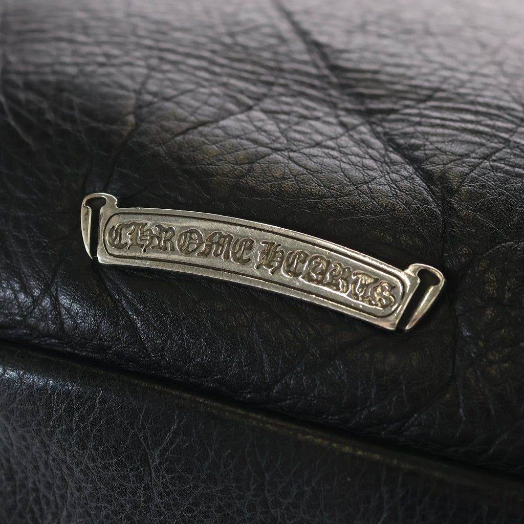 CHROME HEARTS(クロムハーツ) BAG-MAIL メールバッグ ラージクロス装飾 レザー ショルダーバッグ ブラック