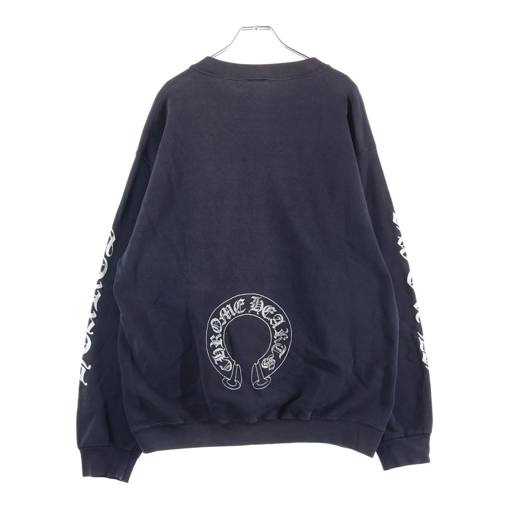 CHROME HEARTS(クロムハーツ) OLD HORSESHOE SWTSHR オールドモデル ホースシュープリント クルーネックスウェットトレーナー ブラック/ホワイト