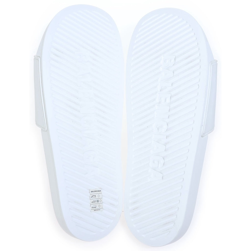 BALENCIAGA(バレンシアガ) 25SS POOL SLIDE BBテープロゴ シャワーサンダル ホワイト 689031W1SA21090