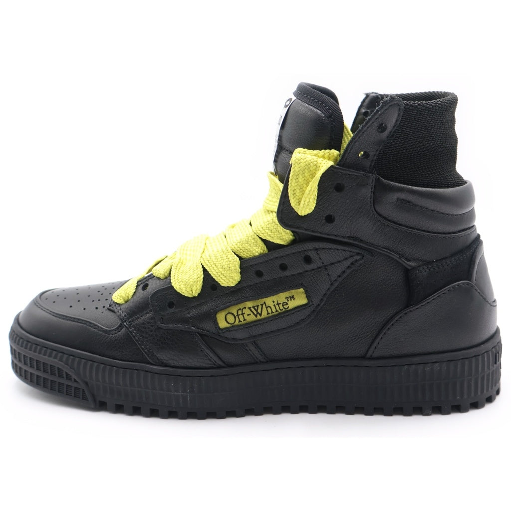 OFF-WHITE(オフホワイト) 24SS 3.0 OFF COURT CALF LEATHER オフコート カーフレザー ハイカットスニーカー ブラック OMIA065S24LEA0041019