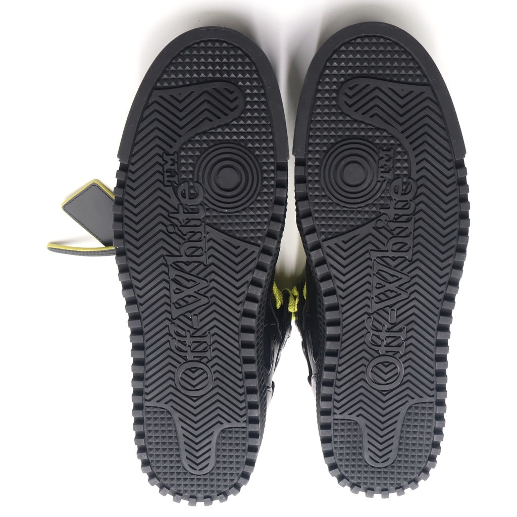 OFF-WHITE(オフホワイト) 24SS 3.0 OFF COURT CALF LEATHER オフコート カーフレザー ハイカットスニーカー ブラック OMIA065S24LEA0041019