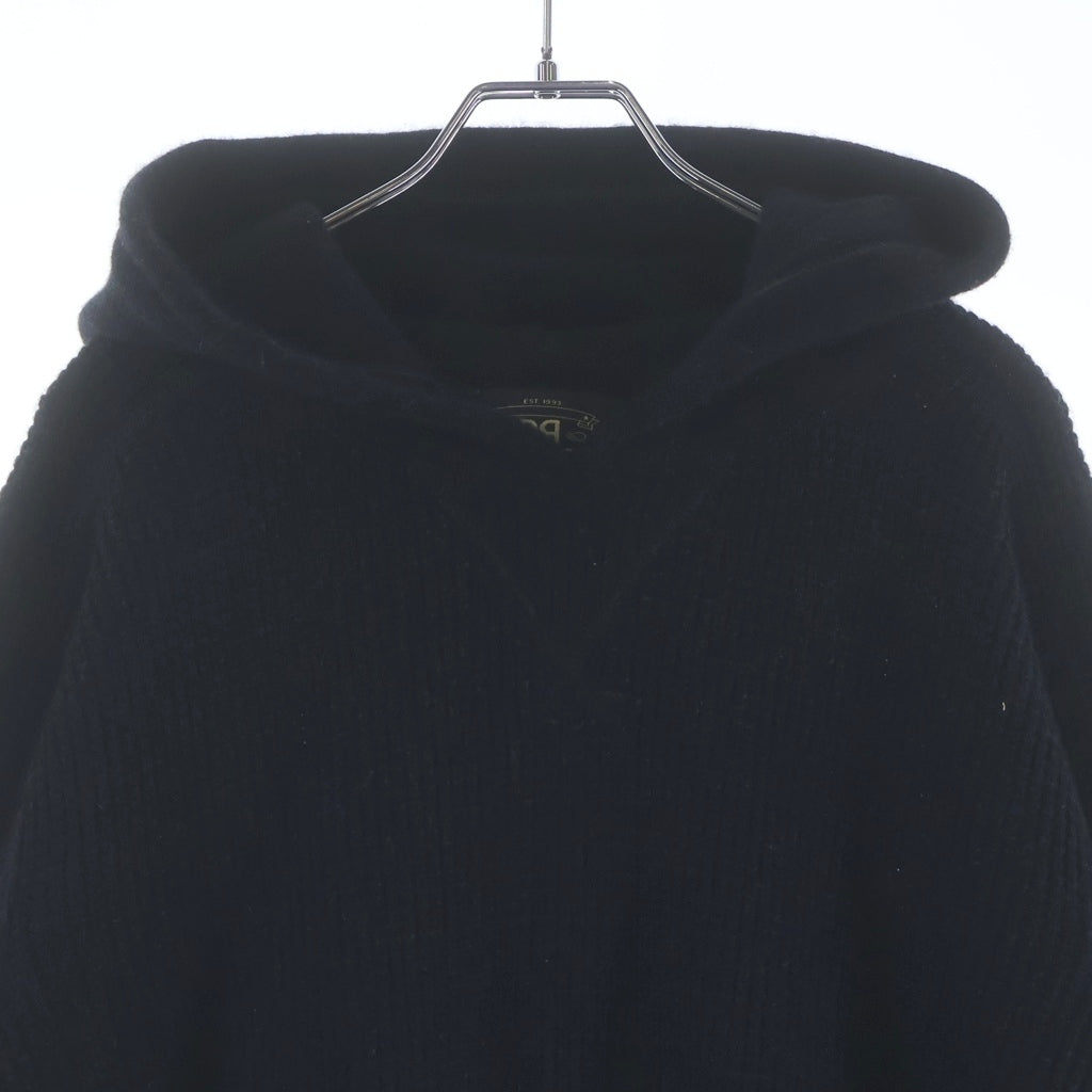 RRL(ダブルアールエル) プルオーバーニットパーカー カシミヤ ワッフル ブラック