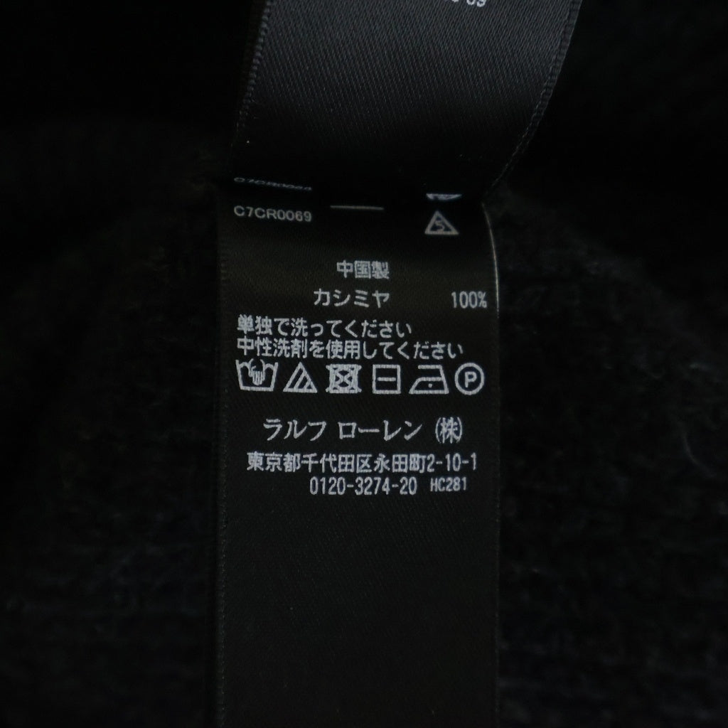RRL(ダブルアールエル) プルオーバーニットパーカー カシミヤ ワッフル ブラック
