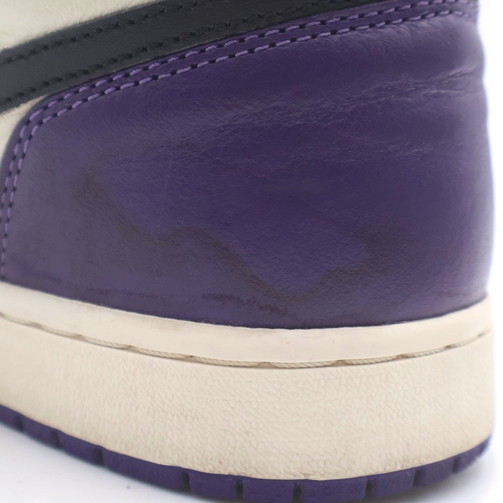 NIKE(ナイキ) AIR JORDAN1 RETRO HIGH OG エアジョーダン1 コートパープル ハイカットスニーカー ホワイト/パープル US10.5/28.5cm 555088-501