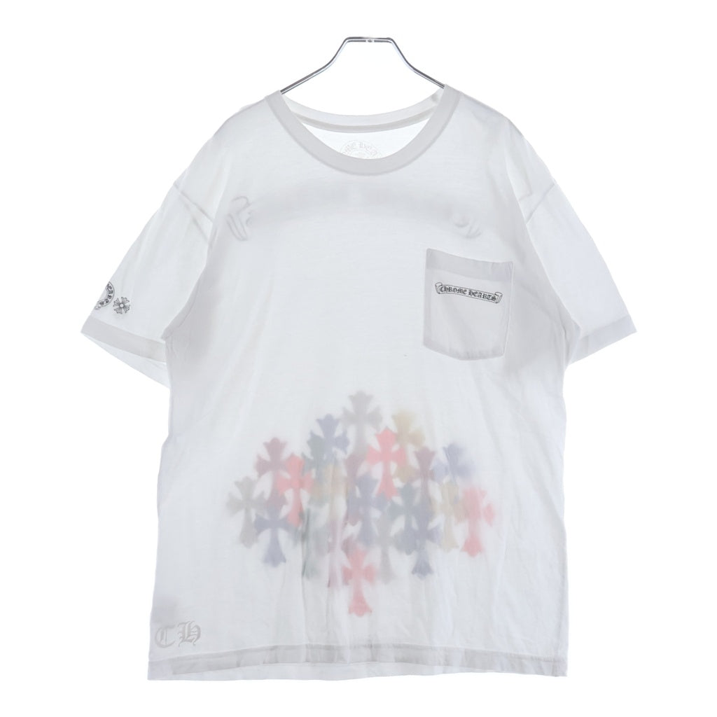 CHROME HEARTS(クロムハーツ) MLTCOL CEM CRS TEE マルチセメタリークロスプリント クルーネック半袖Tシャツ ショートスリーブカットソー ホワイト