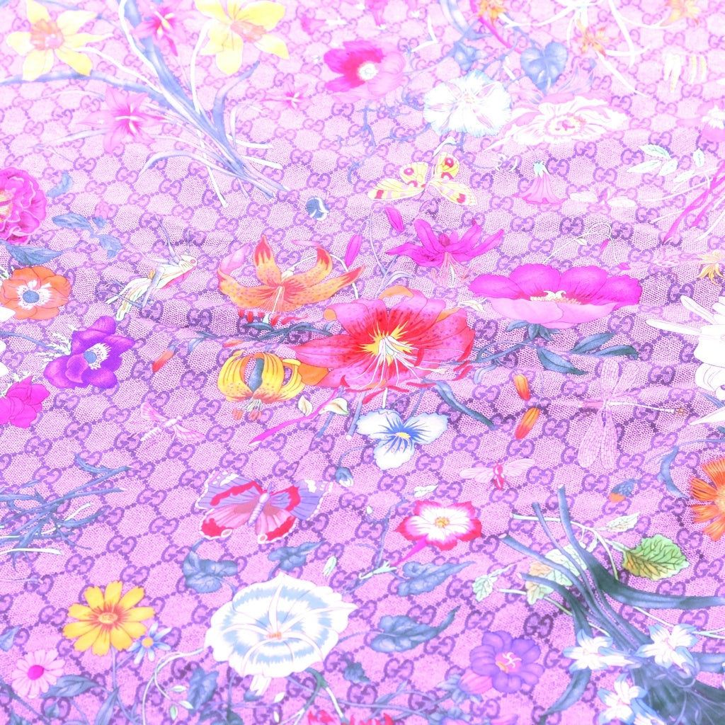 GUCCI(グッチ) GG フローラル 総柄 シルク スカーフ マルチカラー レディース
