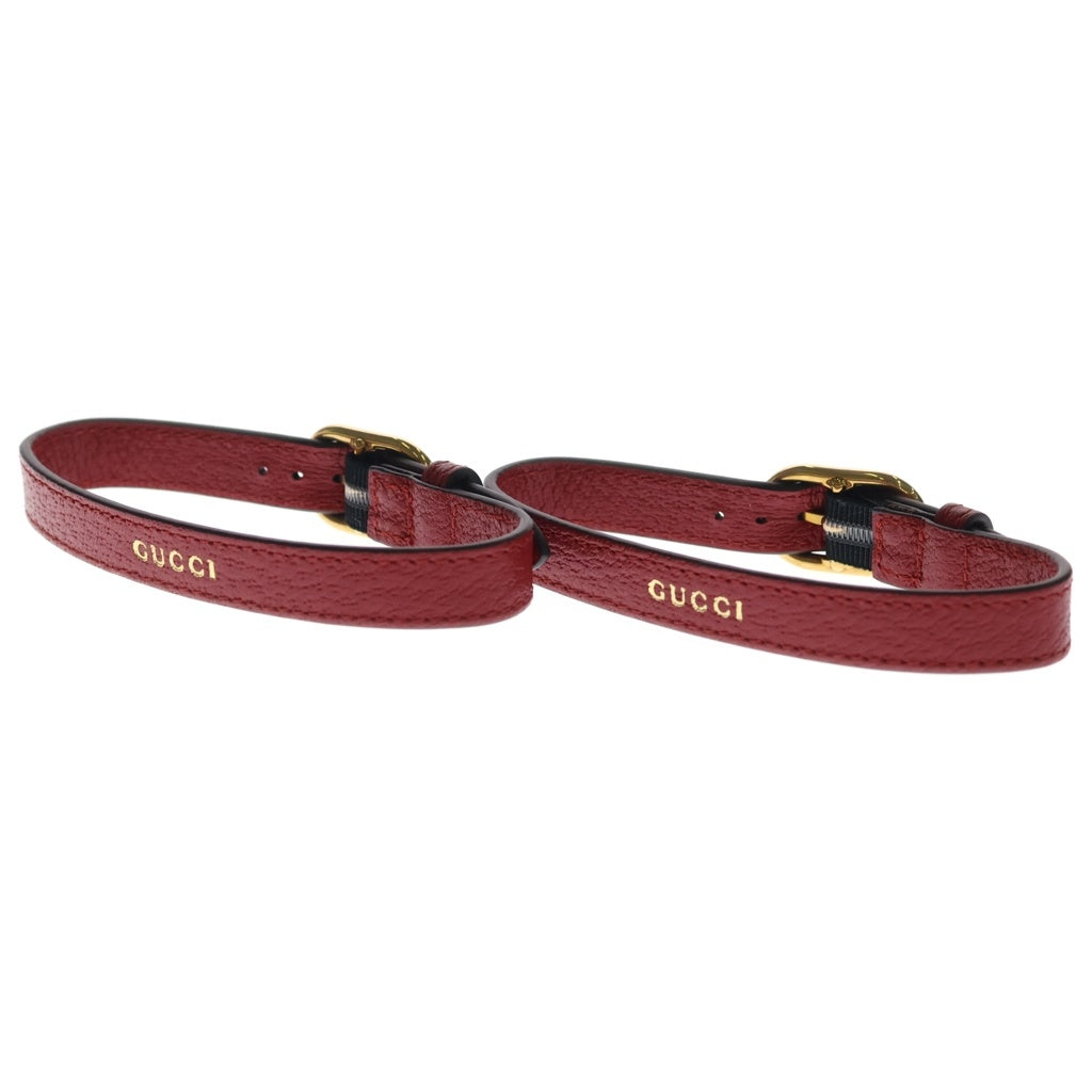 GUCCI(グッチ) ダイアナ用 ロゴ入り レザーベルト レッド 2つセット 655661 レディース