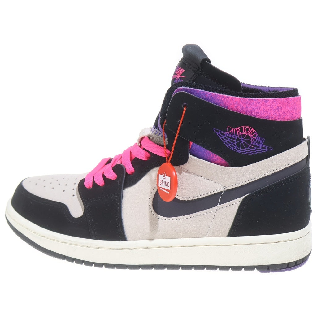 NIKE(ナイキ) ×PSG AIR JORDAN 1 ZOOM エアージョーダン 1 ハイカットスニーカー ブラック/ホワイト/パープル DB3610-105 US8/26cm