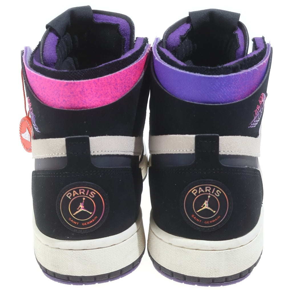NIKE(ナイキ) ×PSG AIR JORDAN 1 ZOOM エアージョーダン 1 ハイカットスニーカー ブラック/ホワイト/パープル DB3610-105 US8/26cm