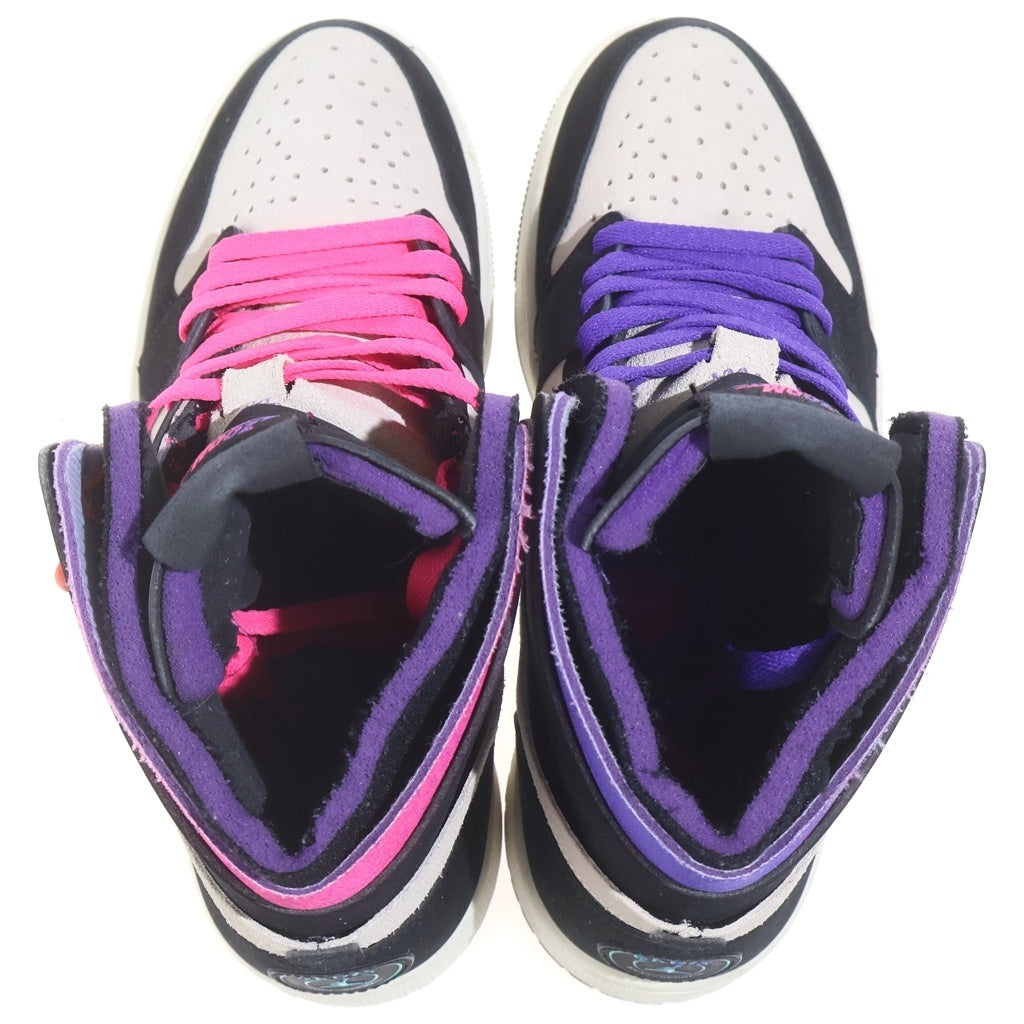 NIKE(ナイキ) ×PSG AIR JORDAN 1 ZOOM エアージョーダン 1 ハイカットスニーカー ブラック/ホワイト/パープル DB3610-105 US8/26cm