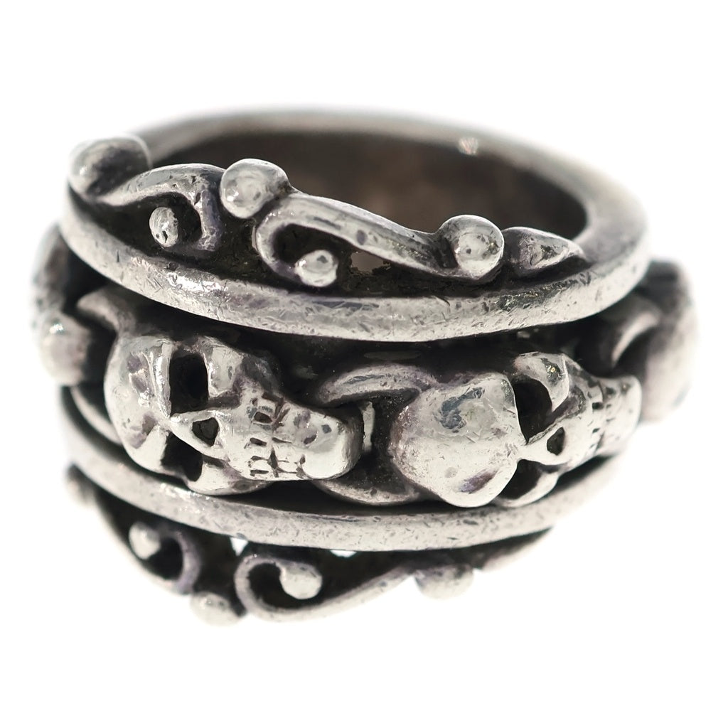 Leathers and Treasures(レザーズアンドトレジャーズ) Scroll with skull Ring スクロールウィズスカル リング シルバー