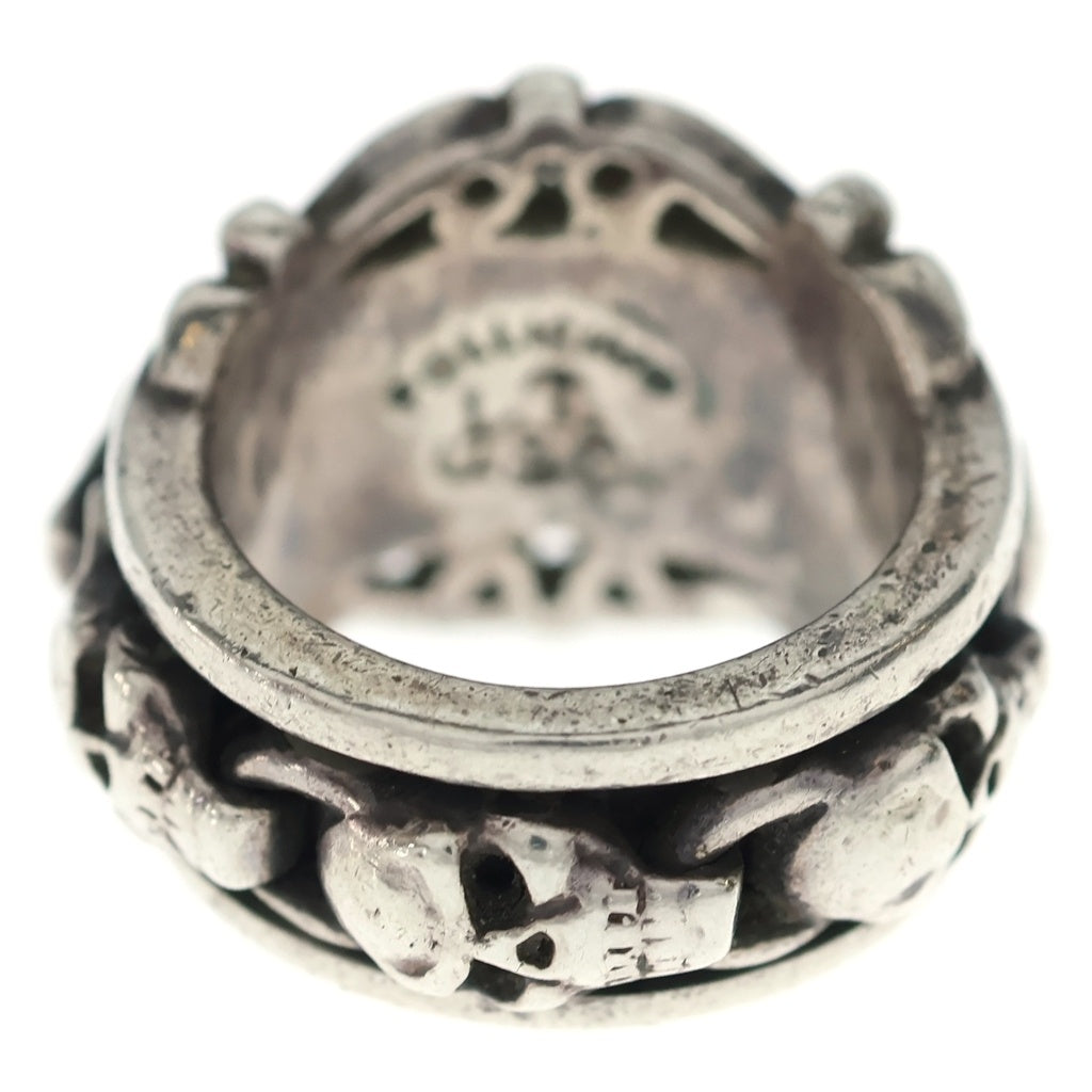 Leathers and Treasures(レザーズアンドトレジャーズ) Scroll with skull Ring スクロールウィズスカル リング シルバー
