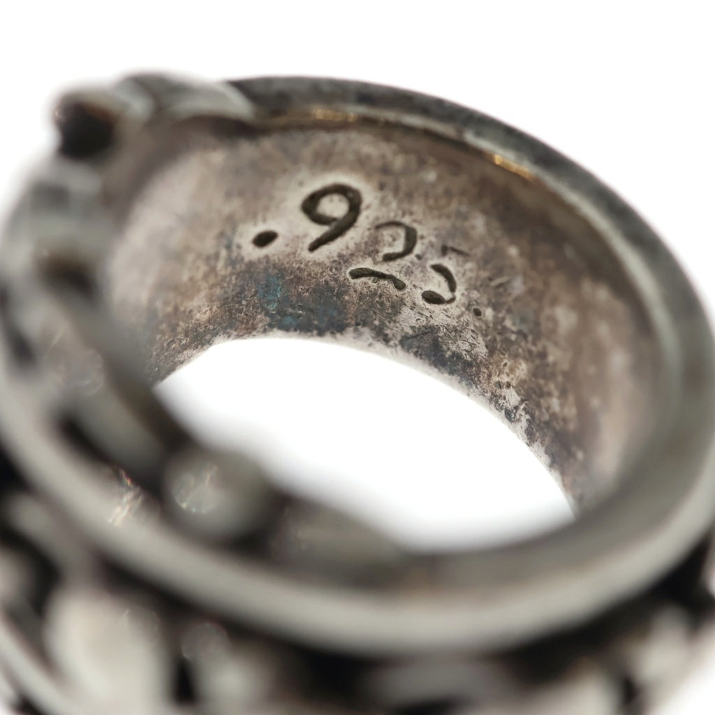 Leathers and Treasures(レザーズアンドトレジャーズ) Scroll with skull Ring スクロールウィズスカル リング シルバー