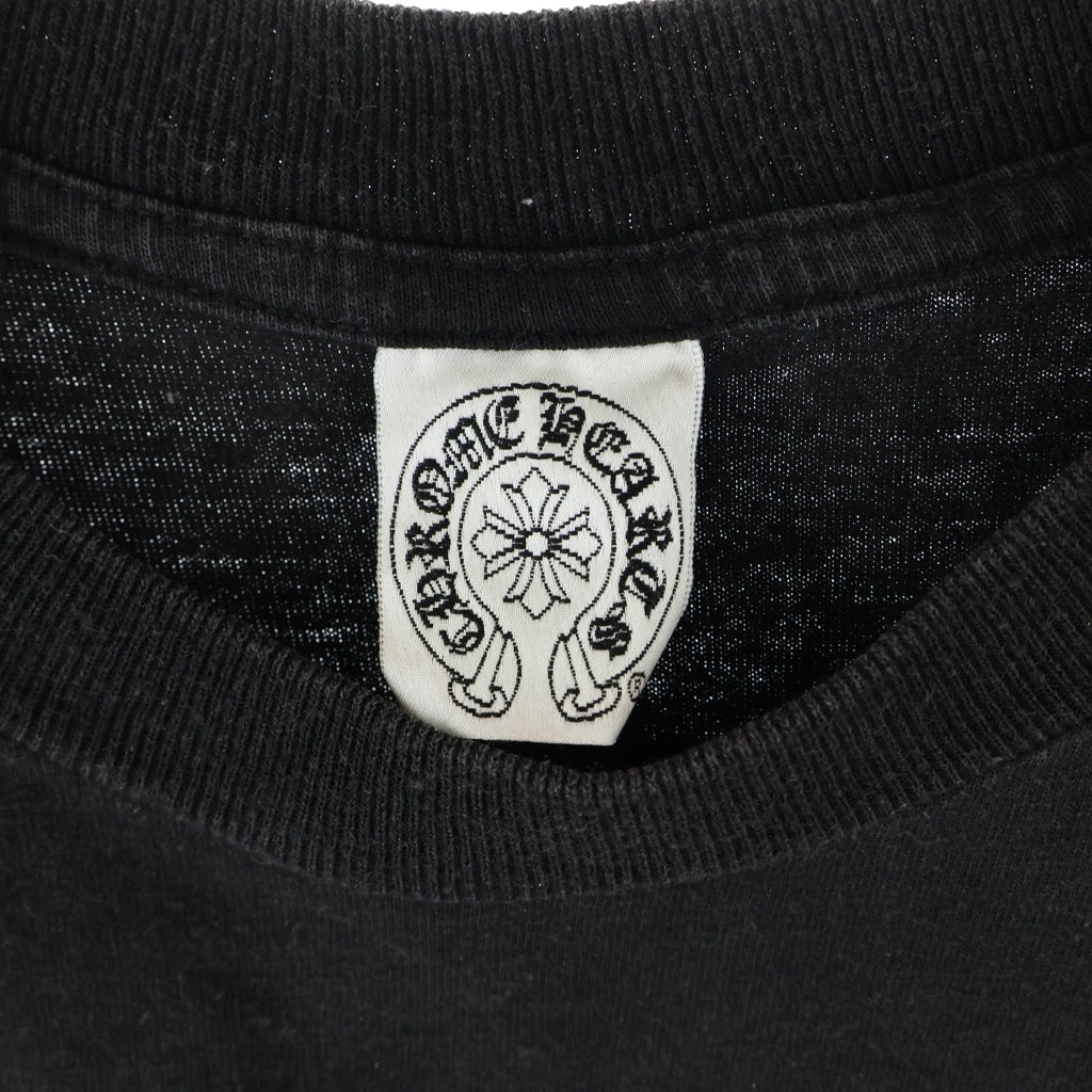 CHROME HEARTS(クロムハーツ) OLD バックホースシュー CHプラスポケット 半袖 クルーネック Tシャツ カットソー ブラック/イエロー