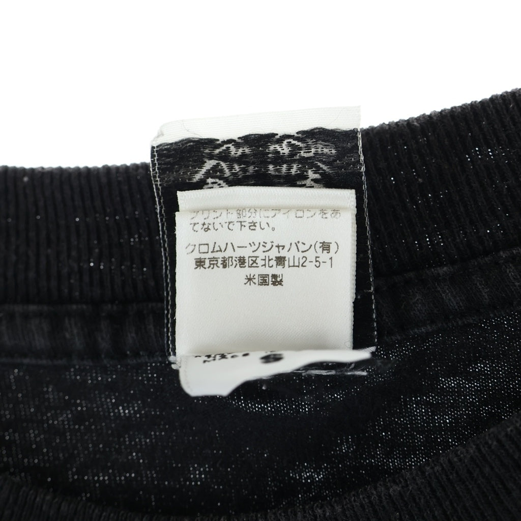 CHROME HEARTS(クロムハーツ) OLD バックスクロールロゴ ホースシューポケット スタープリント 半袖 クルーネック Tシャツ カットソー ブラック