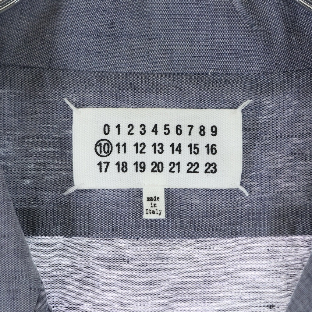 Maison Margiela(メゾンマルジェラ) オープンカラー ボウリングシャツ リネン 半袖シャツ インディゴ S50DL0507 S54670