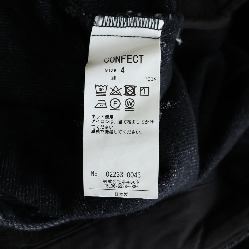 NO BRAND(ノーブランド) CONFECT コンフェクト ルーズ デニム ワーク トラウザーズ パンツ ブラック 02233-0043
