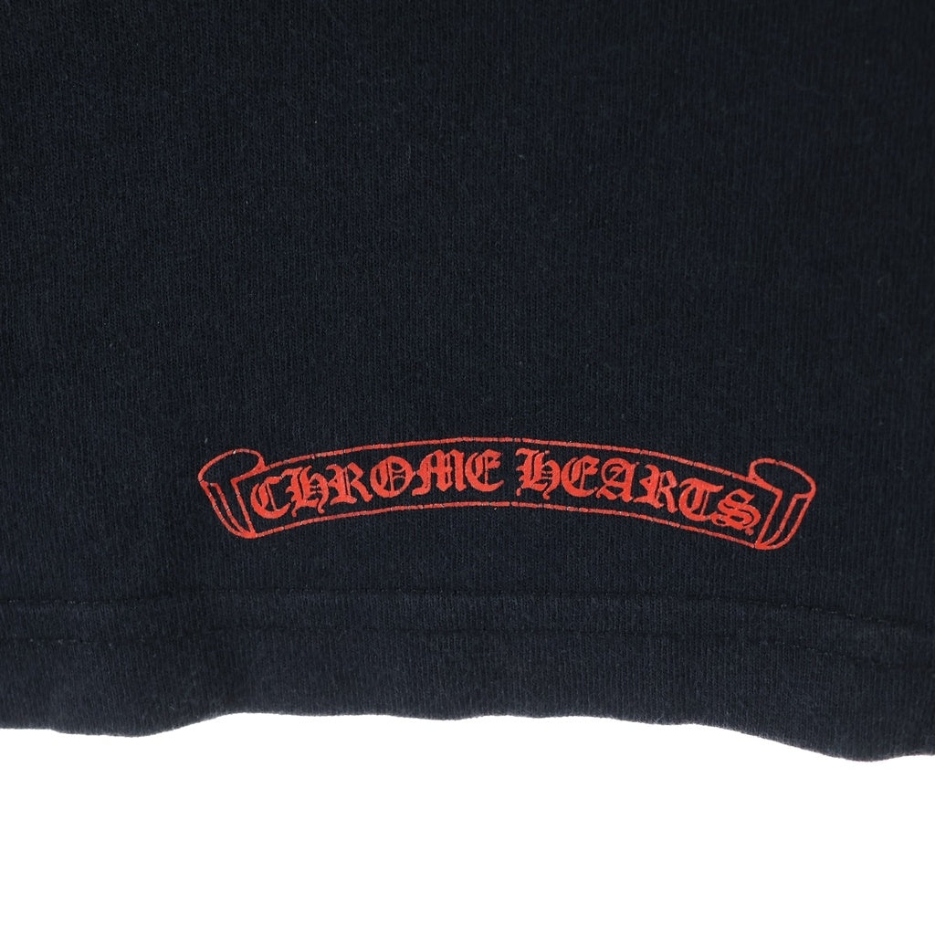 CHROME HEARTS(クロムハーツ) MATTY BOY マッティボーイ 袖フローラルクロスプリント クルーネック 長袖Tシャツ ブラック