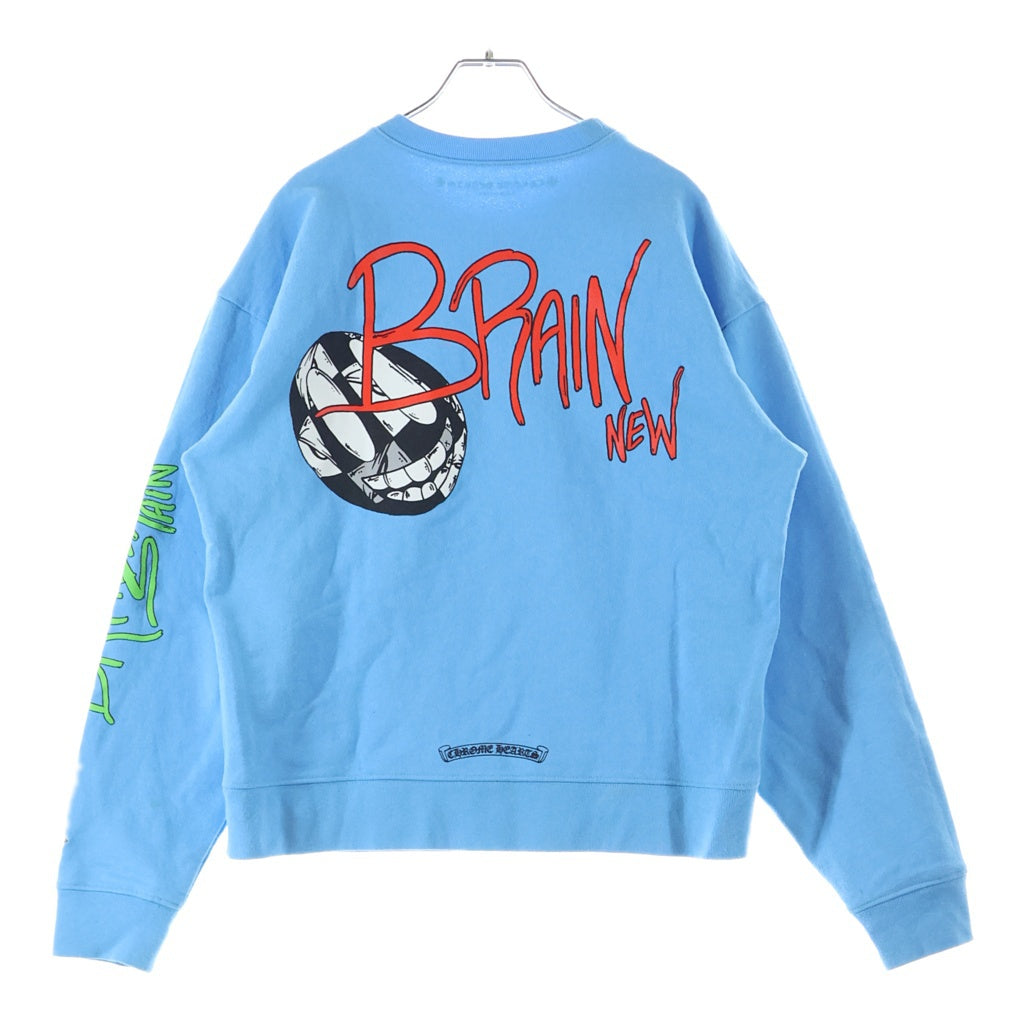 CHROME HEARTS(クロムハーツ) MATTY BOY PPO BRAIN NEW SWTSHRT マッティボーイ ブレインニュー クルーネック長袖スウェットトレーナー ブルー