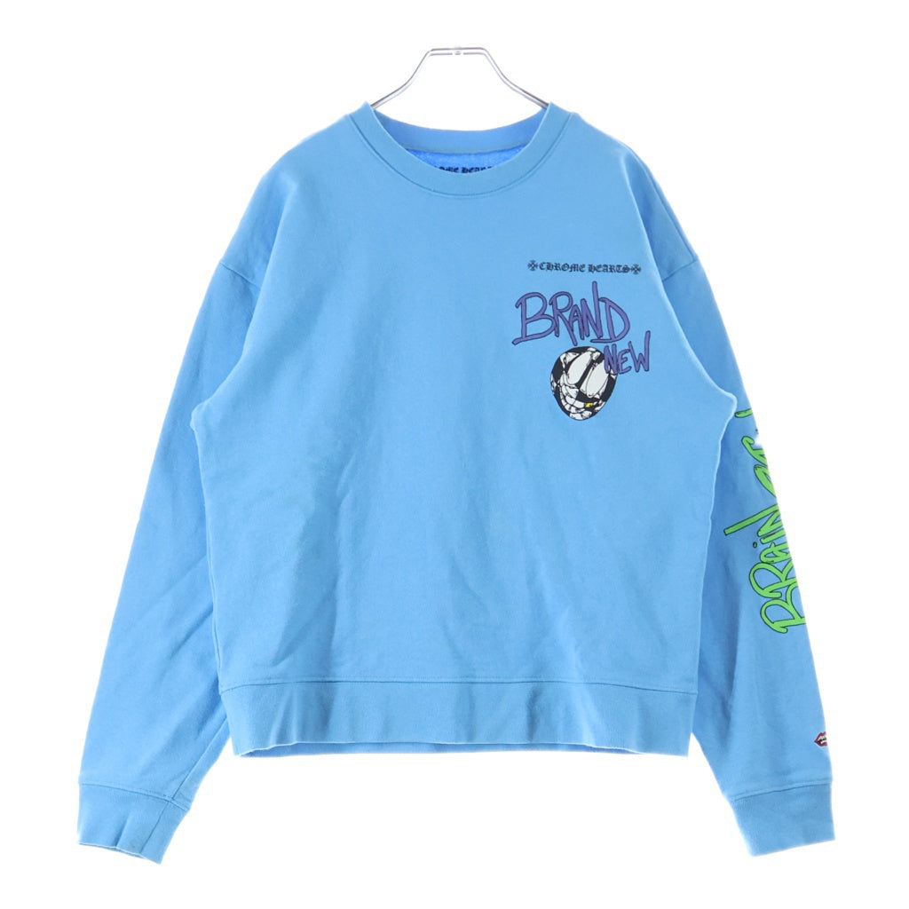 CHROME HEARTS(クロムハーツ) MATTY BOY PPO BRAIN NEW SWTSHRT マッティボーイ ブレインニュー クルーネック長袖スウェットトレーナー ブルー