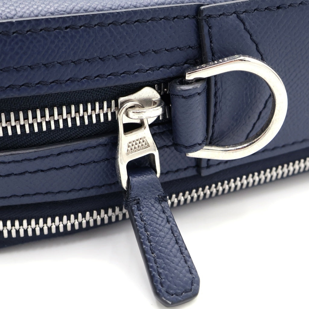 dunhill(ダンヒル) メタルロゴ入り カーフ レザー ブリーフケース ネイビー DU18F3415CA410R レディース