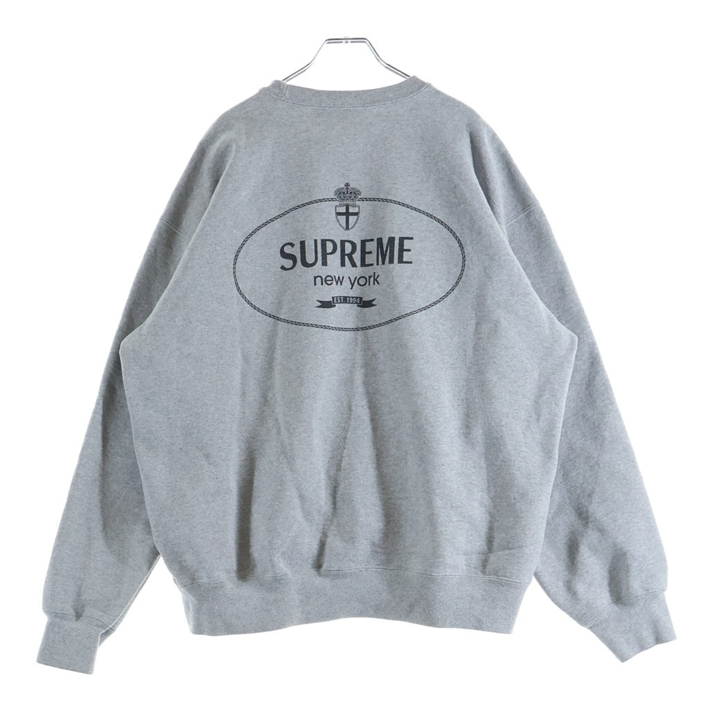 SUPREME(シュプリーム) 24AW Crest Crewneck クレスト クルーネックスウェットトレーナー ロゴプリント グレー