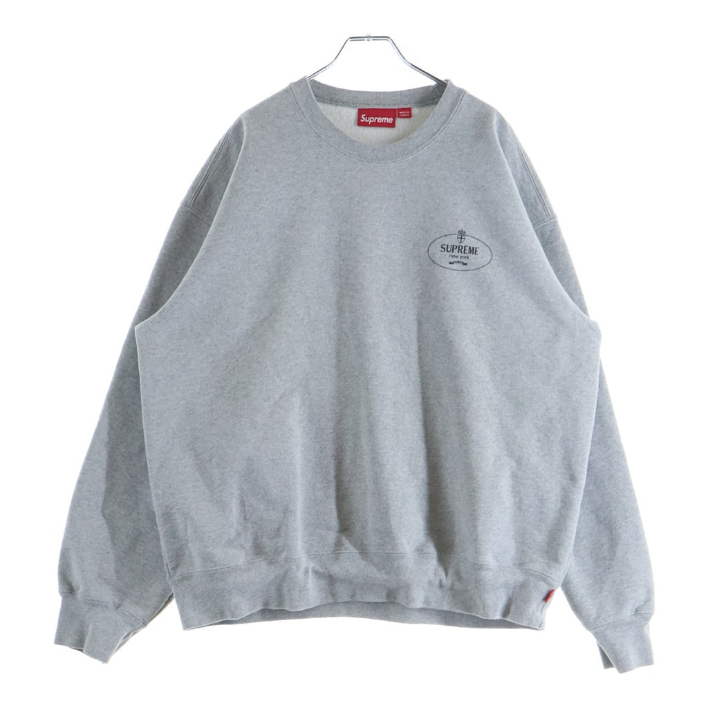 SUPREME(シュプリーム) 24AW Crest Crewneck クレスト クルーネックスウェットトレーナー ロゴプリント グレー