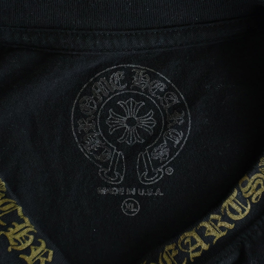 CHROME HEARTS(クロムハーツ) ネックロゴ ロングスリーブカットソー 長袖Tシャツ ブラック
